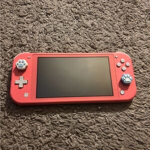 ❤️🎮 Nintendo Switch Lite Coral Portable Gaming Console With Paw Grip Caps